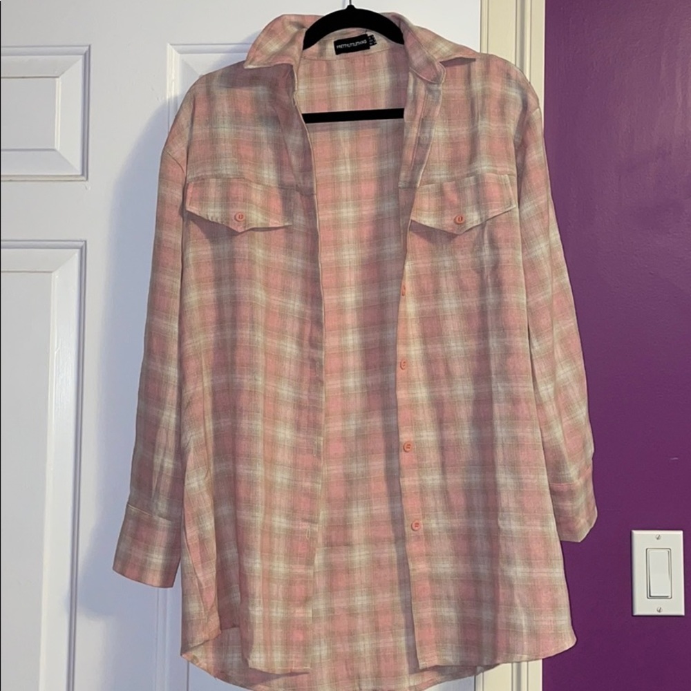 Pink Oversized Flannel